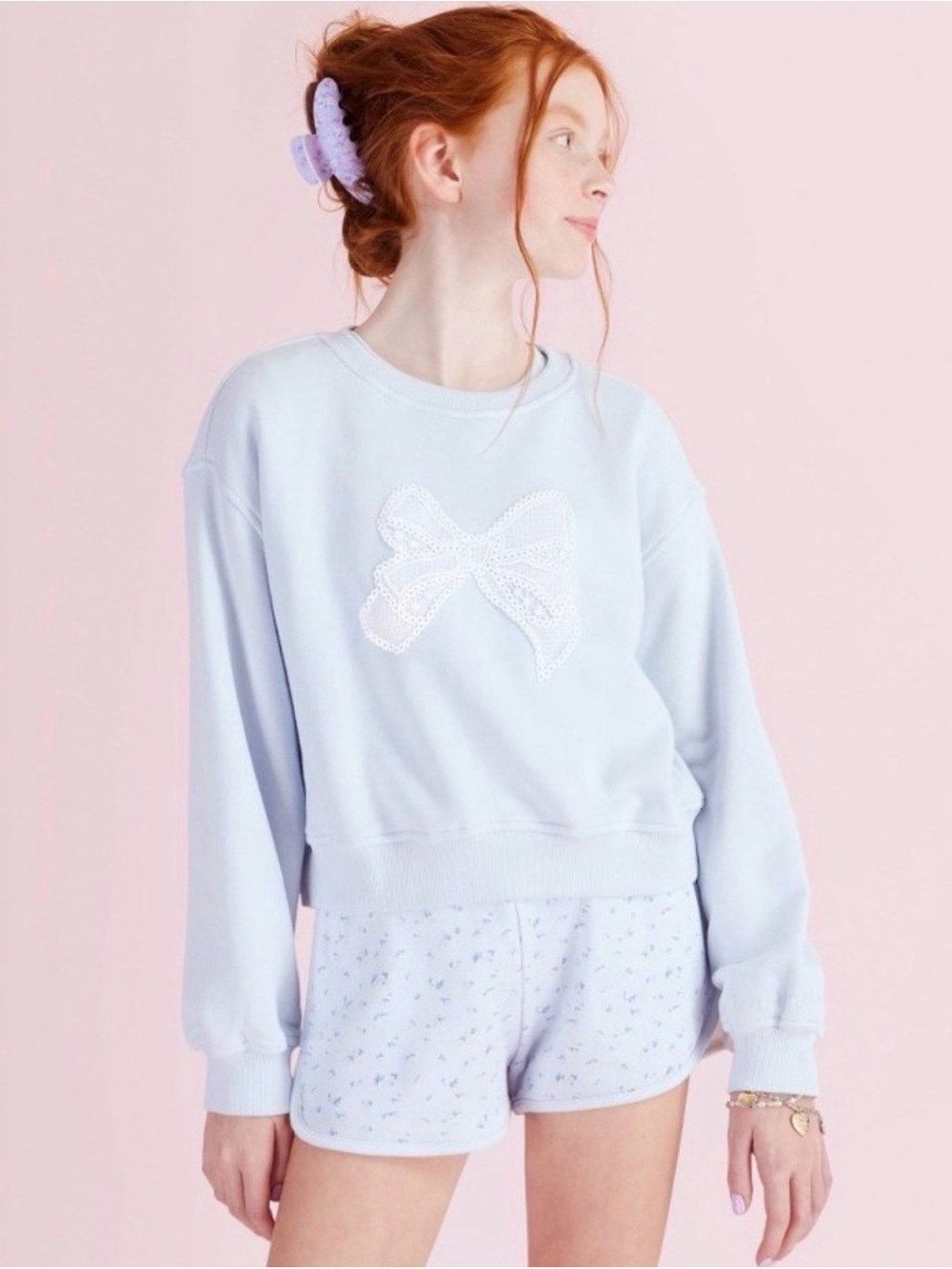 LoveShackFancy x Target Ella French Terry Bow Applique Sweatshirt